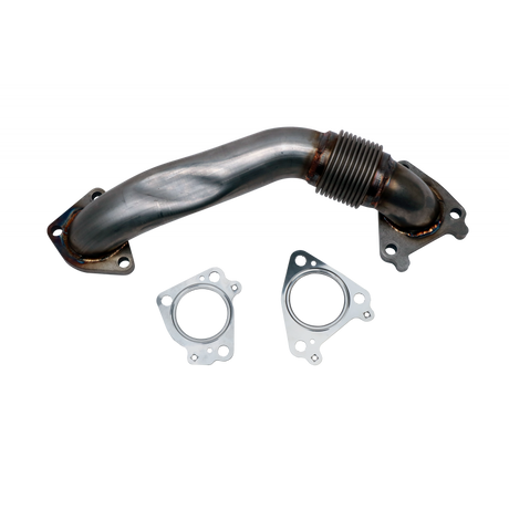 2001-2004 LB7 Duramax Passenger Side 2" Stainless Single Turbo Style Up-Pipe (WCF100654)-Up-Pipes-Wehrli Custom Fabrication-Dirty Diesel Customs