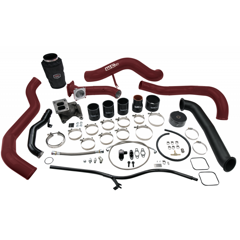 2001-2004 LB7 Duramax S300 Single Turbo Install Kit (WCF100478)-Turbo Install Kit-Wehrli Custom Fabrication-WCF100478-RED-Dirty Diesel Customs