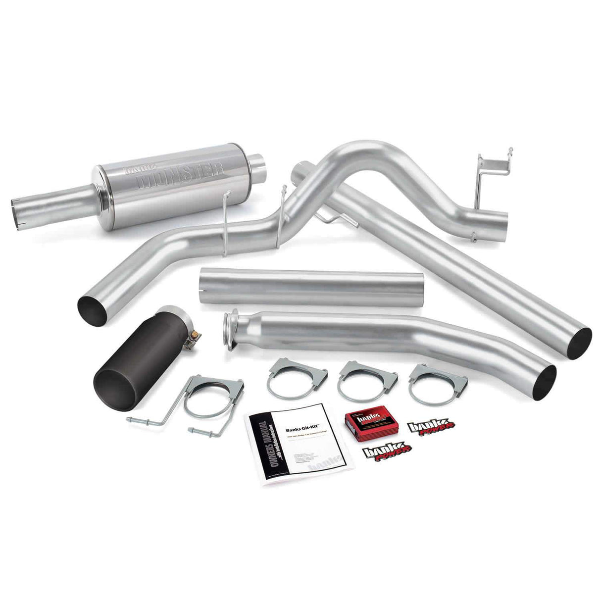 2001 Cummins Git-Kit Bundle System w/Single Exit Chrome Standard Cab (49359)-Computer Chip Programmer Kit-Banks Power-49359-B-Dirty Diesel Customs