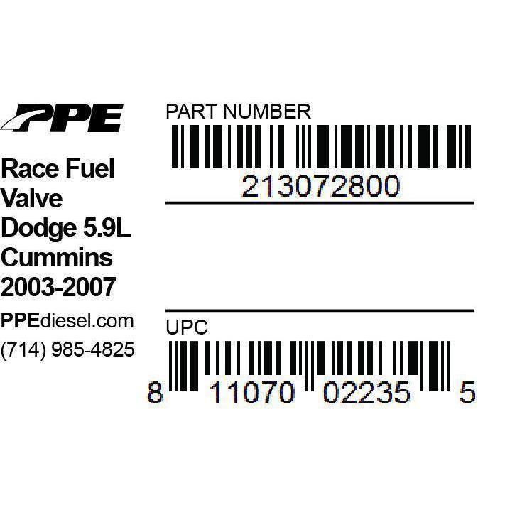 2003-2007 Cummins Race Fuel Valve (213072800)-Fuel Valve-PPE-213072800-Dirty Diesel Customs