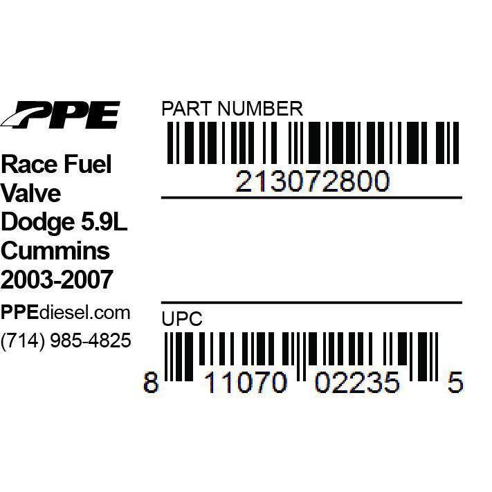 2003-2007 Cummins Race Fuel Valve (213072800)-Fuel Valve-PPE-Dirty Diesel Customs