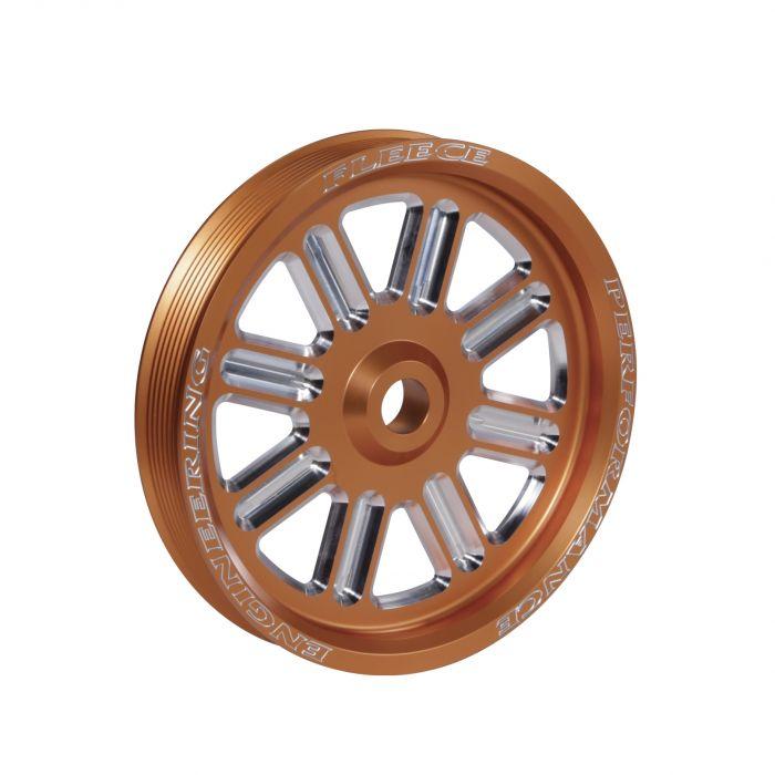 2003-2018 Cummins Dual Pump Spoke Pulley (FPE-34211-BLK-SPK)-Dual Pump Pulleys-Fleece Performance-FPE-34211-ORG-SPK-Dirty Diesel Customs