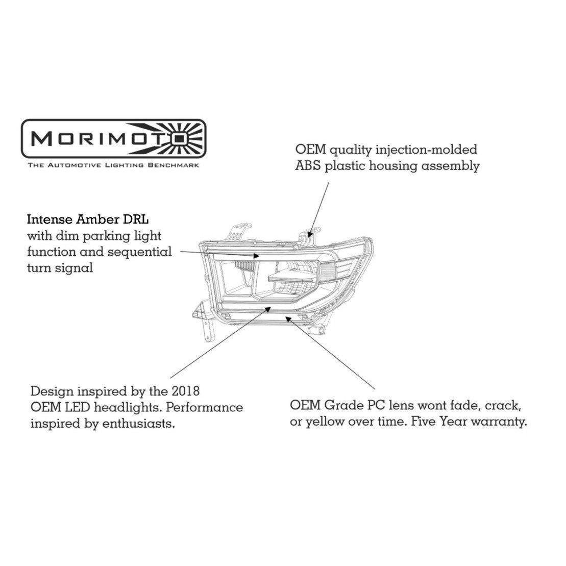 2007-2013 Toyota Tundra XB LED Amber Headlights (LF533-A-ASM)-Headlights-Morimoto-Dirty Diesel Customs