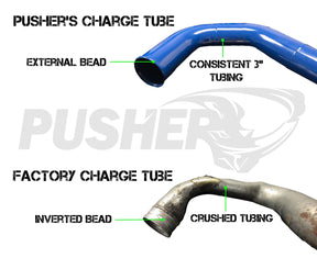 2008-2010 Powerstroke 3" Passenger Side Charge Tube (PFP0810BT)-Intercooler Piping-Pusher-Dirty Diesel Customs