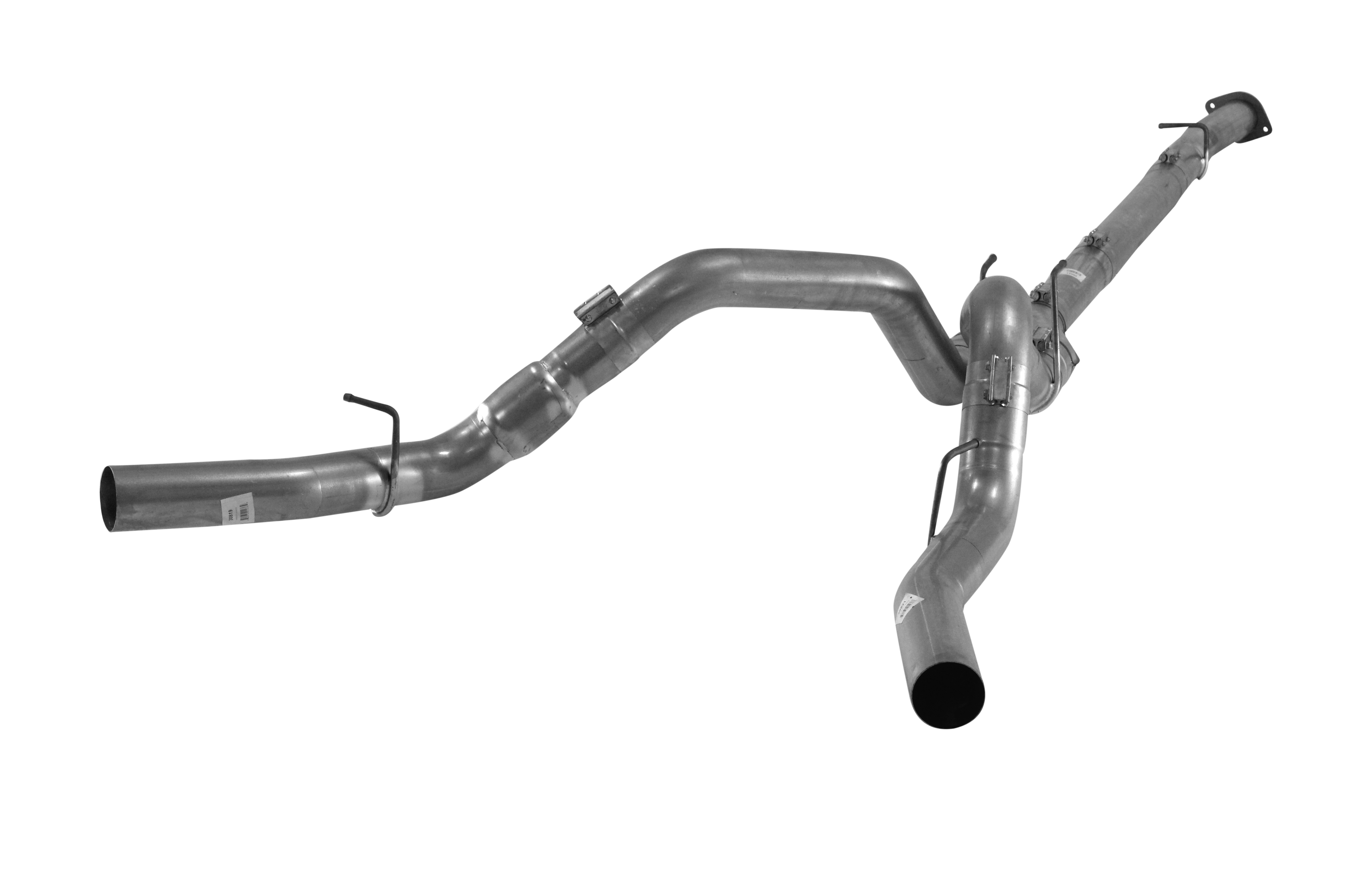 2008-2010 Powerstroke 4" Downpipe Back Dual Exhaust - No Muffler (FLO 733NB)-Downpipe Back Exhaust System-Flo-Pro-FLO-SS733NB-Dirty Diesel Customs