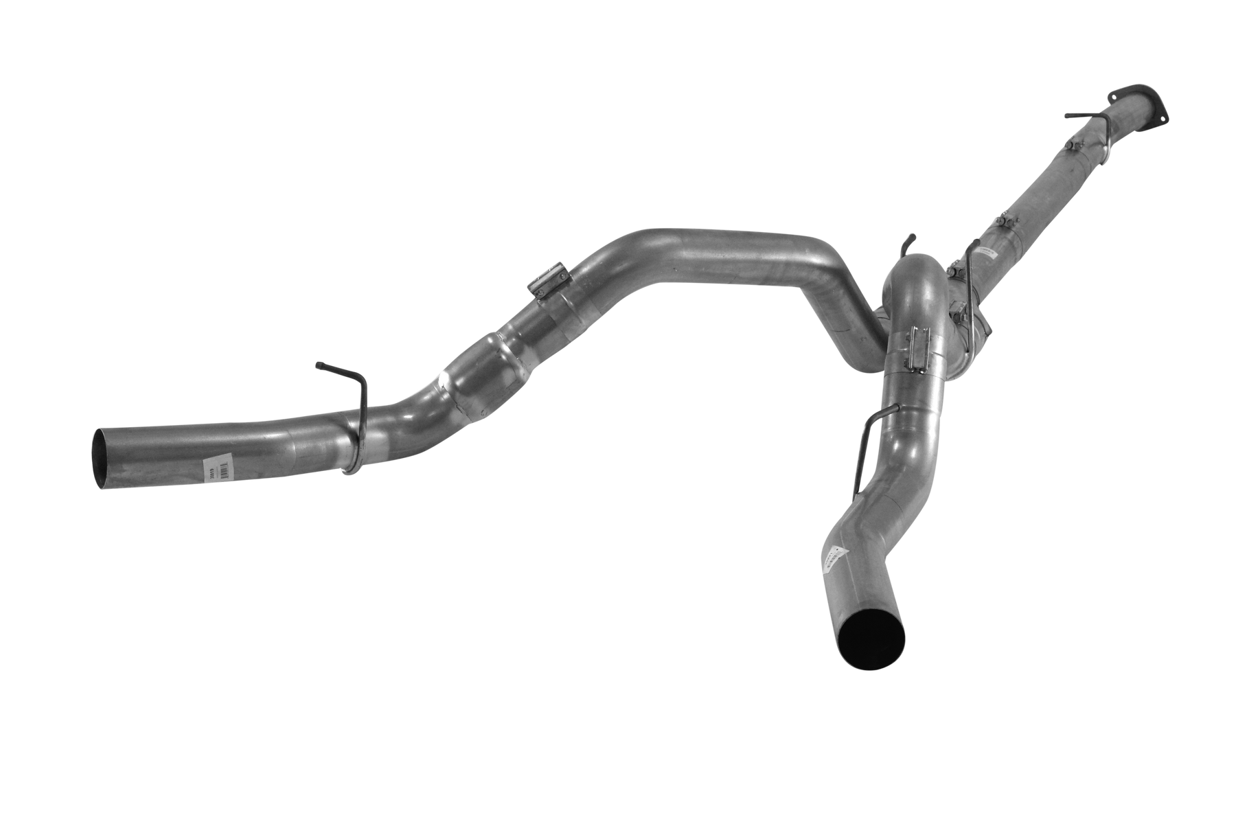 2008-2010 Powerstroke 4" Downpipe Back Dual Exhaust - No Muffler (FLO 733NB)-Downpipe Back Exhaust System-Flo-Pro-FLO-SS733NB-Dirty Diesel Customs