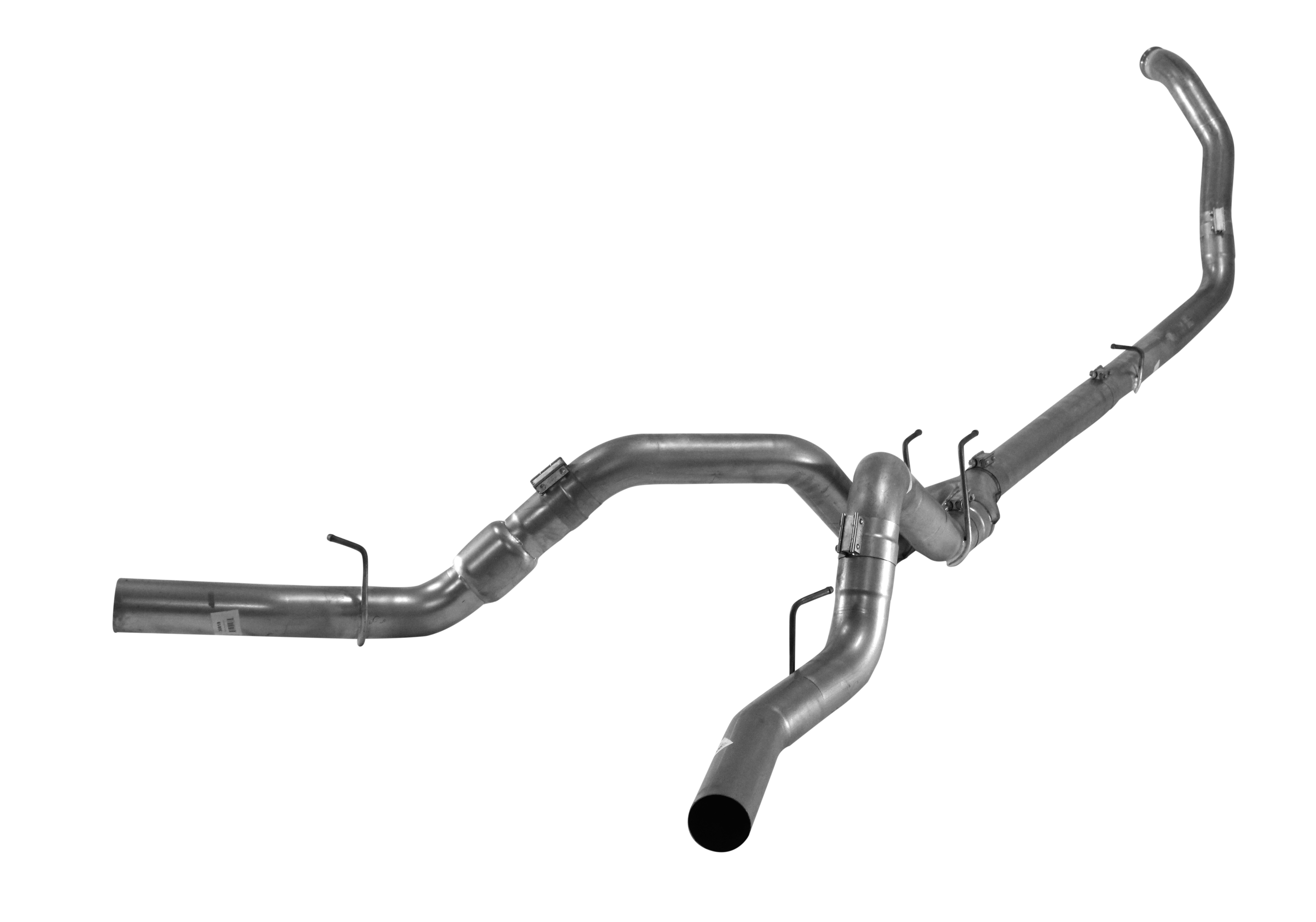 2008-2010 Powerstroke 4" Turbo Back Dual Exhaust - No Muffler (FLO 738NB)-Turbo Back Exhaust System-Flo-Pro-FLO-SS738NB-Dirty Diesel Customs