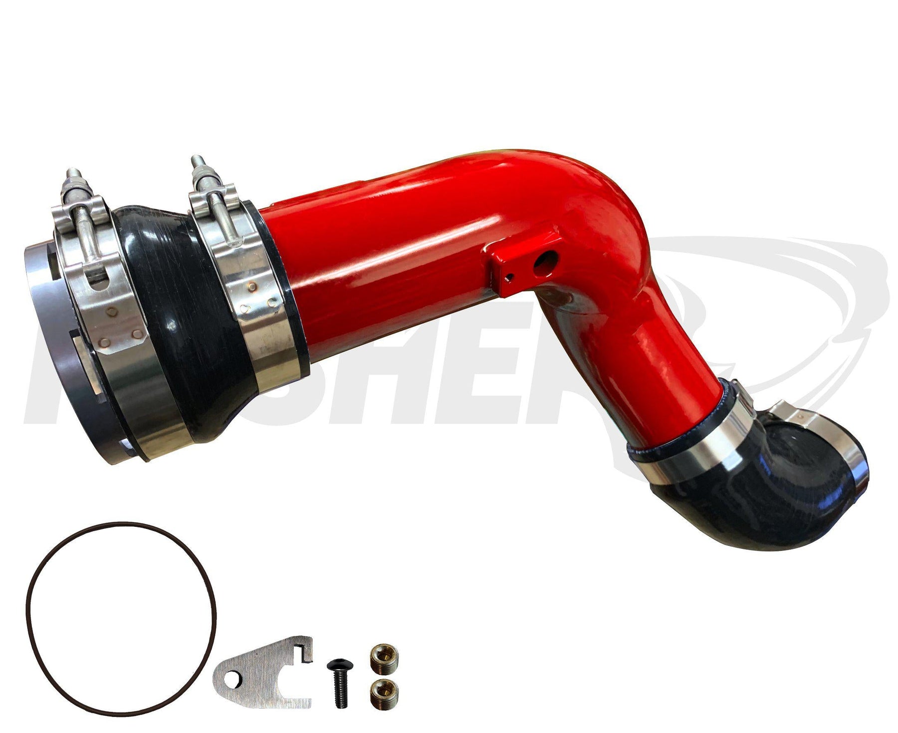 2011-2016 Powerstroke HD 3" Cold Side Charge Tube w/ Throttle Valve Adapter (PFP1116BTA)-Intercooler Piping-Pusher-PFP1116BTA_R-Dirty Diesel Customs