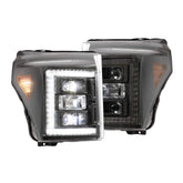2011-2016 Powerstroke XB Hybrid LED Smoked Headlights (LF553)-Headlights-Morimoto-LF553-Dirty Diesel Customs
