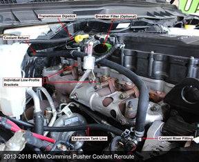 2013-2018 Cummins Coolant Reroute Kit (PRC1318CRR)-Coolant Bypass Kit-Pusher-PRC1318CRR-Dirty Diesel Customs