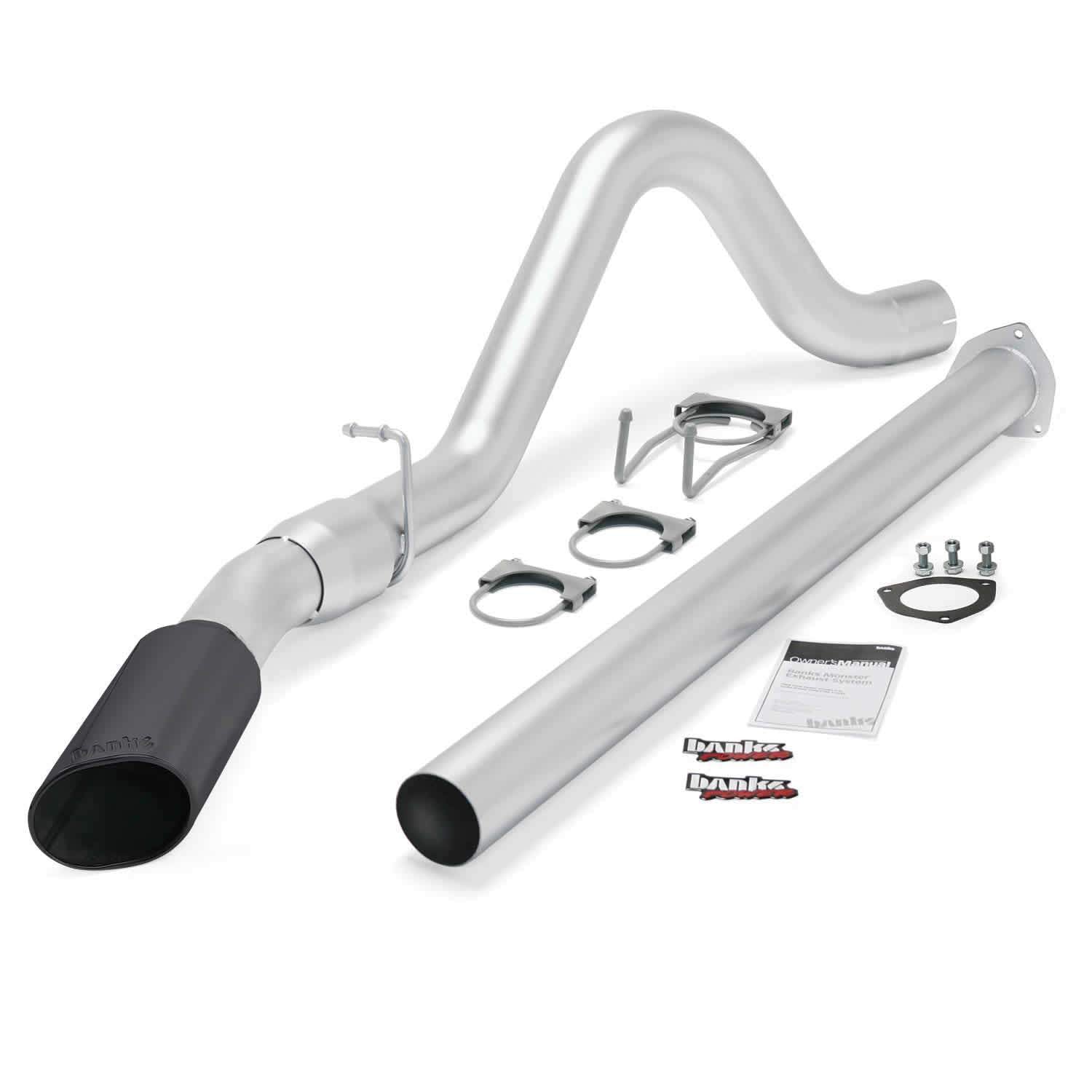 2015-2016 Powerstroke Monster Exhaust w/Single Exit Chrome Tip CCSB/CCLB (49792)-Exhaust System Kit-Banks Power-49792-B-Dirty Diesel Customs