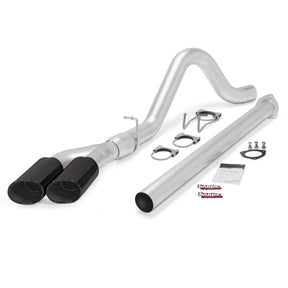 2015 Powerstroke Monster Exhaust w/Single Exit w/Dual Chrome Round Tips (49793)-Exhaust System Kit-Banks Power-49793-B-Dirty Diesel Customs