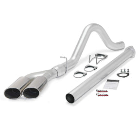 2015 Powerstroke Monster Exhaust w/Single Exit w/Dual Chrome Round Tips (49793)-Exhaust System Kit-Banks Power-49793-Dirty Diesel Customs