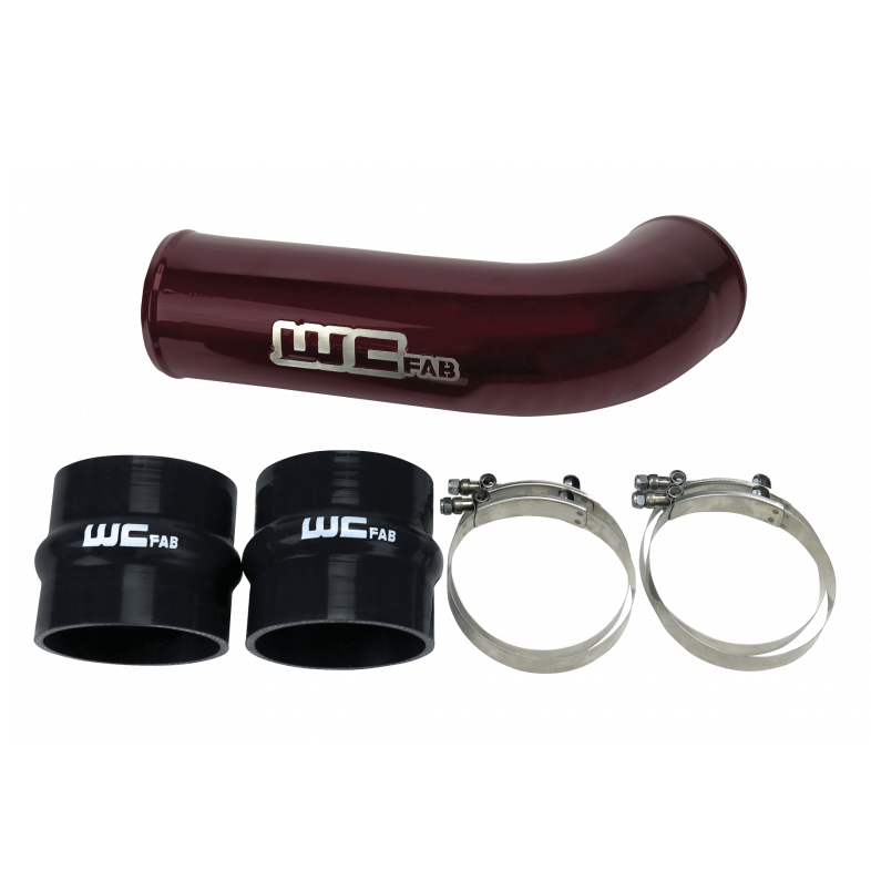 2017-2019 Duramax 4" Intake Resonator Pipe (WCF100709)-Intake Elbows-Wehrli Custom Fabrication-WCF100709-RED-Dirty Diesel Customs