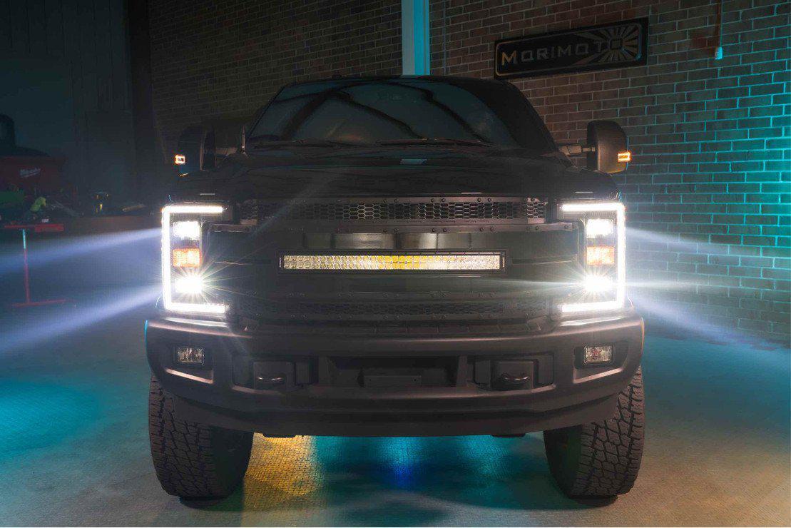 2017-2019 Powerstroke XB Hybrid LED Smoked Headlights (LF554)-Headlights-Morimoto-LF554-Dirty Diesel Customs
