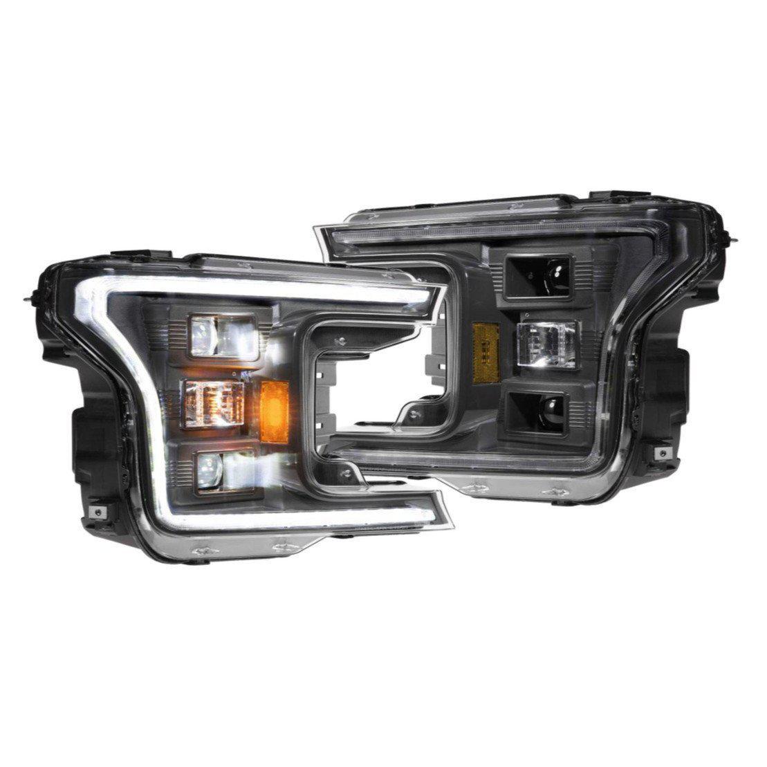 2018-2020 3.0L Powerstroke XB Hybrid LED Smoked Headlights (LF551)-Headlights-Morimoto-LF551-Dirty Diesel Customs