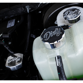 2020-2022 Powerstroke Small Coolant Reservoir Improved Aesthetics Cap (067-ENG-0373)-Engine Caps-Dirty Diesel Customs-Dirty Diesel Customs