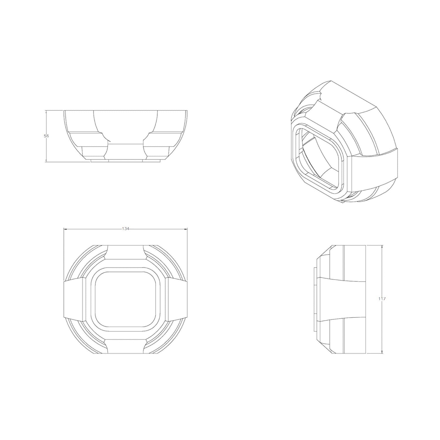 Apollo 2.0 Square Shroud (S290)-Lighting Accessories-Morimoto-Dirty Diesel Customs