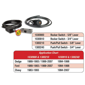 Exhaust Brake Push/Pull Switch Kit - 5/8 Manual Lever (1300210)-Exhaust Brake Switch-BD Diesel-1300210-Dirty Diesel Customs