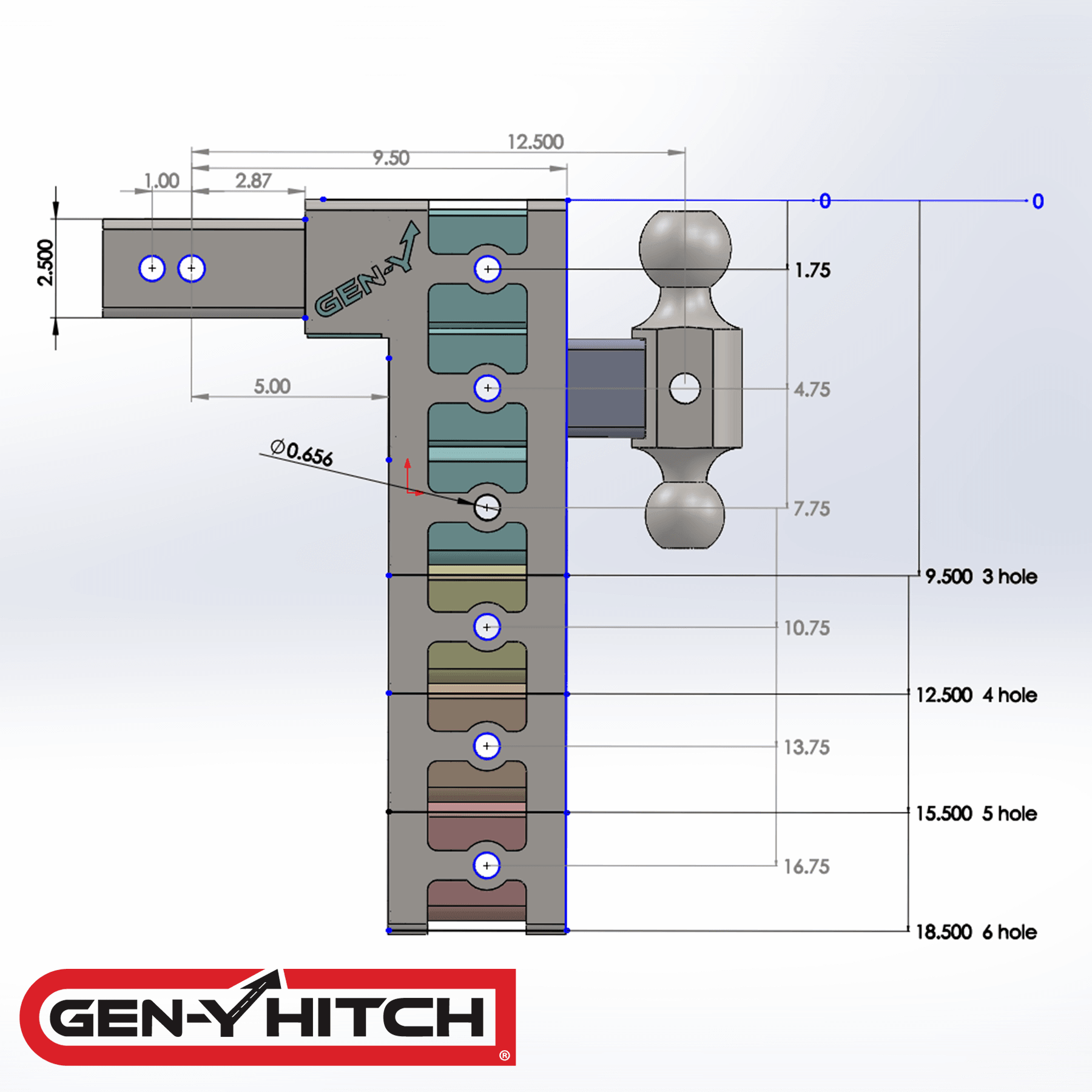 Gen-Y Mega-Duty 21K Drop Hitch w/ 2.5" Shank (GH-623)-Drop Hitch-Gen-Y Hitch-Dirty Diesel Customs