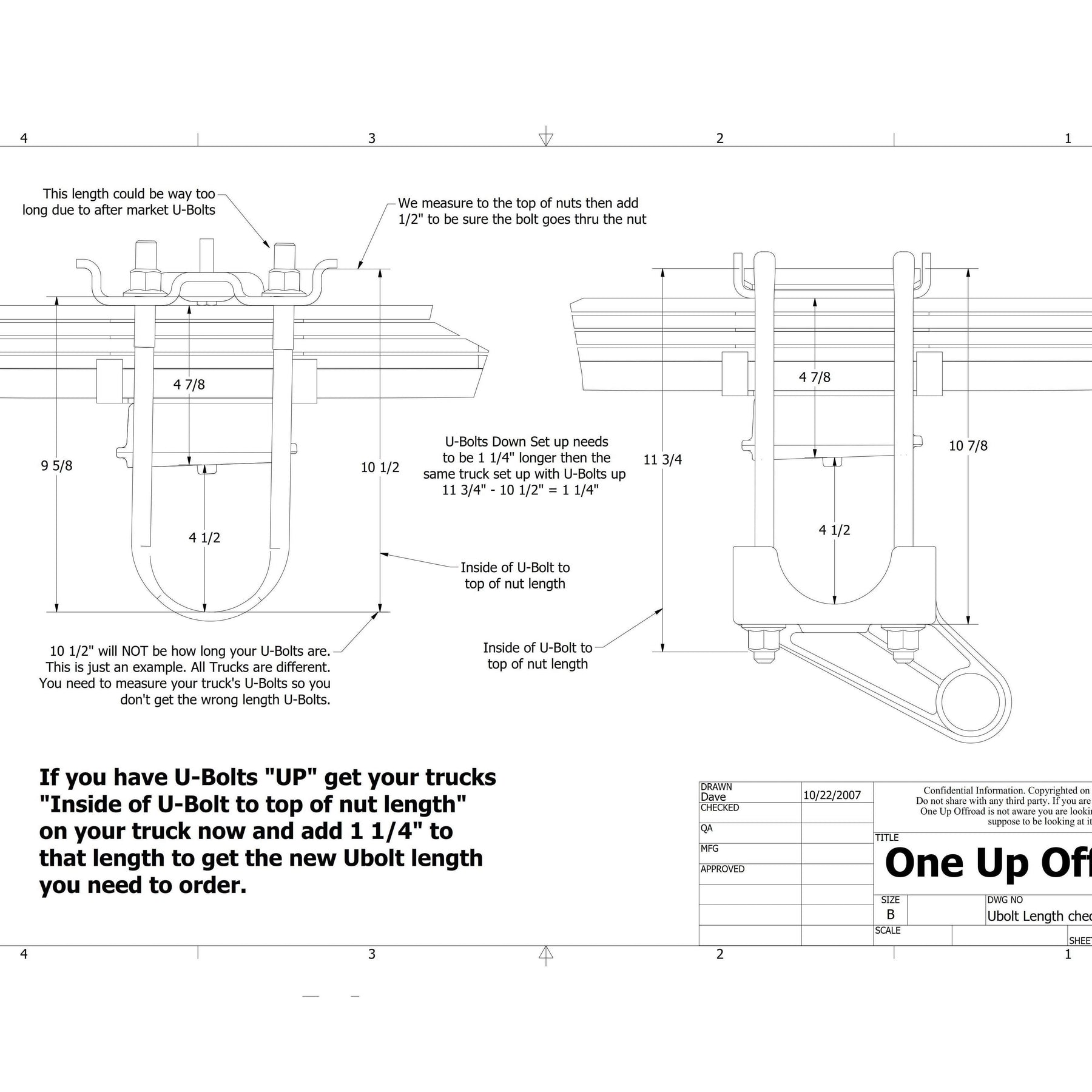 Round U-Bolts 3.5" Wide-U-Bolts-One Up Offroad-Dirty Diesel Customs