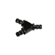 Universal 1/2" Black Anodized Aluminum Y Barbed Fitting (For -8 Pushlock Hose) (FPE-FIT-Y08-BLK)-Fittings-Fleece Performance-Dirty Diesel Customs