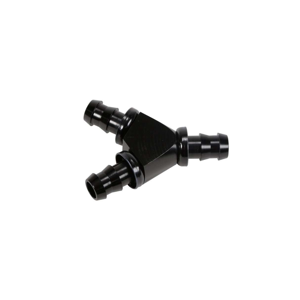 Universal 1/2" Black Anodized Aluminum Y Barbed Fitting (For -8 Pushlock Hose) (FPE-FIT-Y08-BLK)-Fittings-Fleece Performance-Dirty Diesel Customs