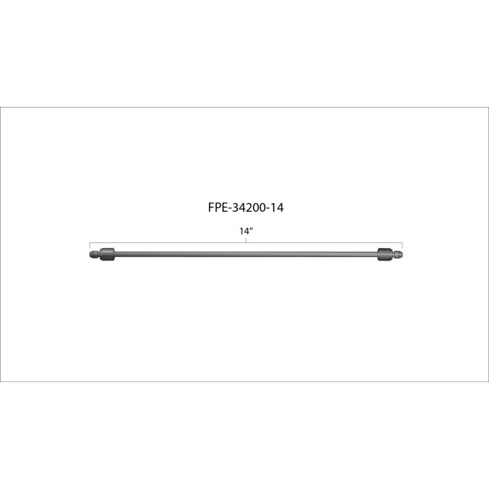 Universal 14" High-Pressure Fuel Line (8mm x 3.5mm Line, M14x1.5 Nuts) (FPE-34200-14)-Fuel Lines-Fleece Performance-Dirty Diesel Customs