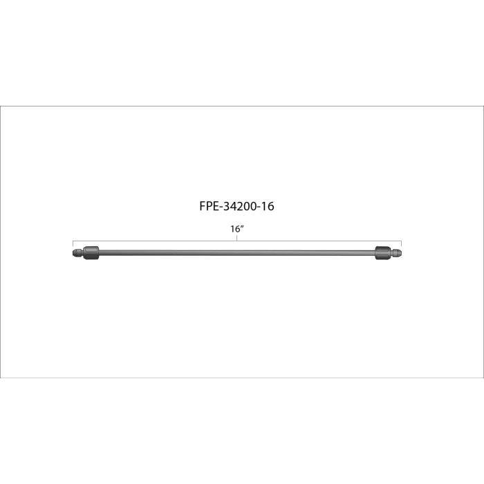 Universal 16" High-Pressure Fuel Line (8mm x 3.5mm Line, M14x1.5 Nuts) (FPE-34200-16)-Fuel Lines-Fleece Performance-Dirty Diesel Customs