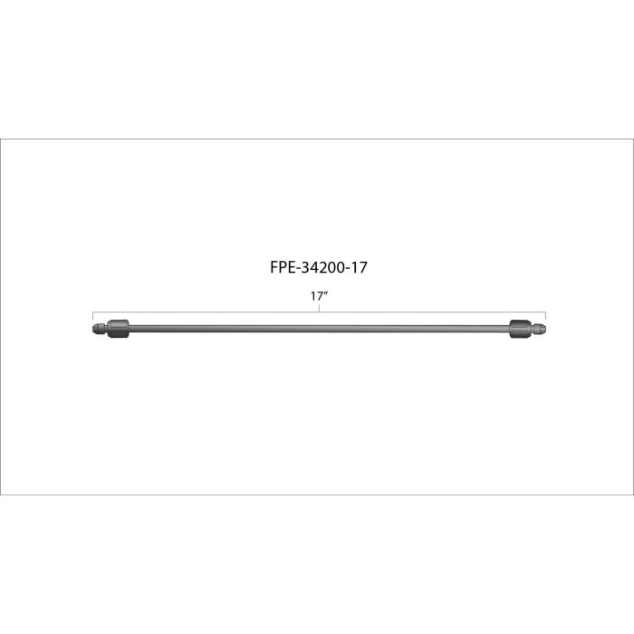 Universal 17" High Pressure Fuel Line (8mm x 3.5mm Line, M14x1.5 Nuts) (FPE-34200-17)-Fuel Lines-Fleece Performance-Dirty Diesel Customs