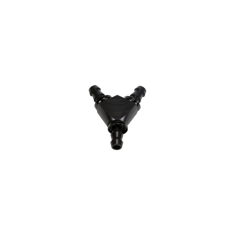 Universal 3/8" Black Anodized Aluminum Y Barbed Fitting (For -6 Pushlock Hose) (FPE-FIT-Y06-BLK)-Fittings-Fleece Performance-Dirty Diesel Customs