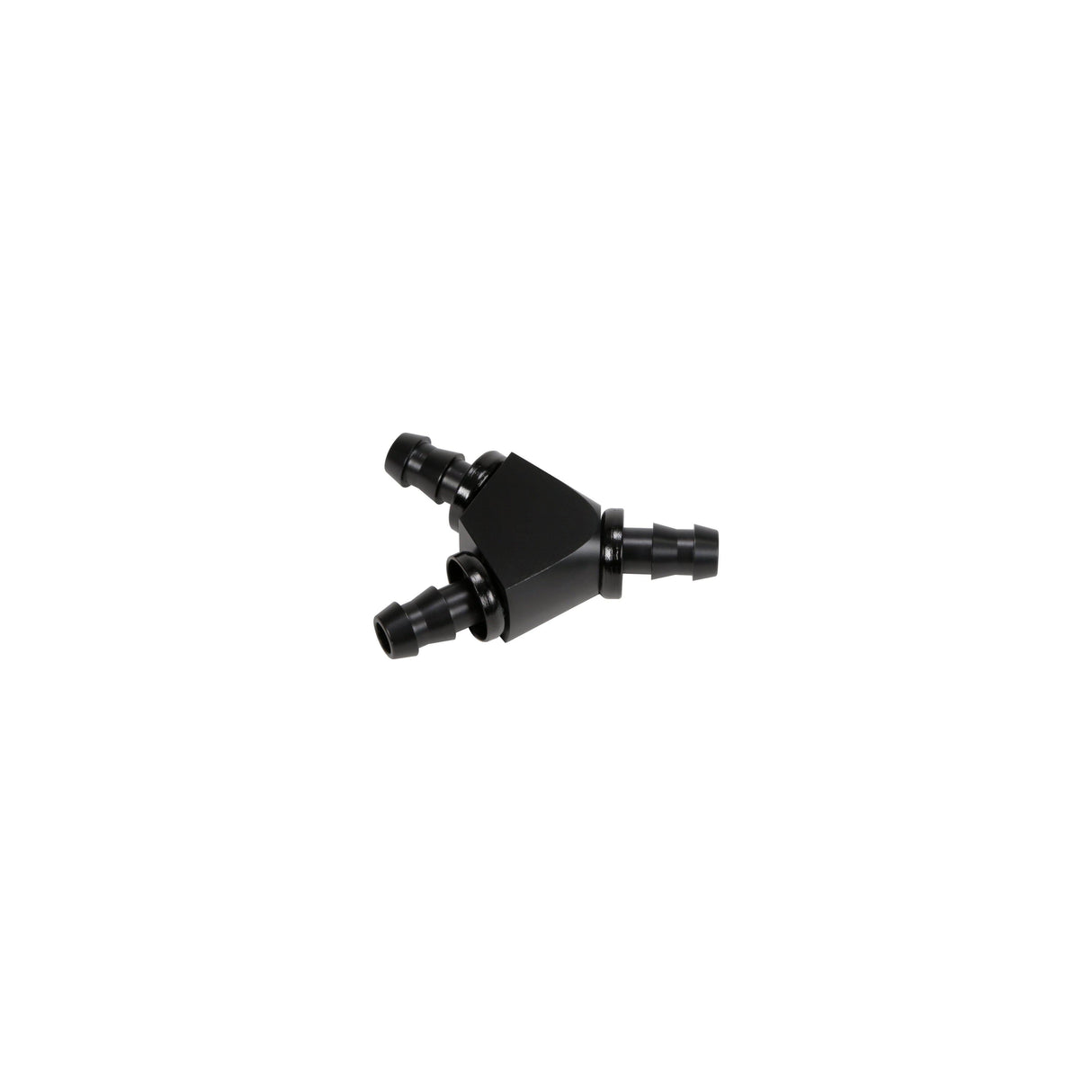 Universal 3/8" Black Anodized Aluminum Y Barbed Fitting (For -6 Pushlock Hose) (FPE-FIT-Y06-BLK)-Fittings-Fleece Performance-Dirty Diesel Customs