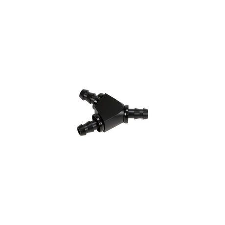 Universal 3/8" Black Anodized Aluminum Y Barbed Fitting (For -6 Pushlock Hose) (FPE-FIT-Y06-BLK)-Fittings-Fleece Performance-Dirty Diesel Customs