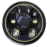 Universal 5.75" Motorcycle Headlight w/ DRL Halo (10-20210/10-20209)-Driving Light-Speed Demon-Dirty Diesel Customs
