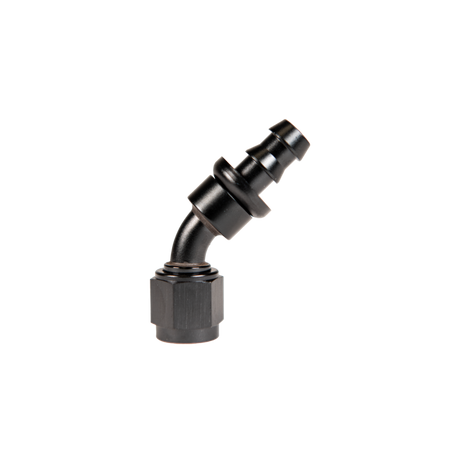 Universal 6" 45 Deg. to Hose Barb Black (FPE-PL-45-06)-Adapters-Fleece Performance-Dirty Diesel Customs