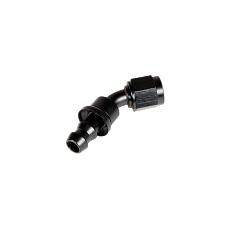 Universal 8" 45 Deg To Hose Barb Black (FPE-PL-45-08)-Adapters-Fleece Performance-Dirty Diesel Customs