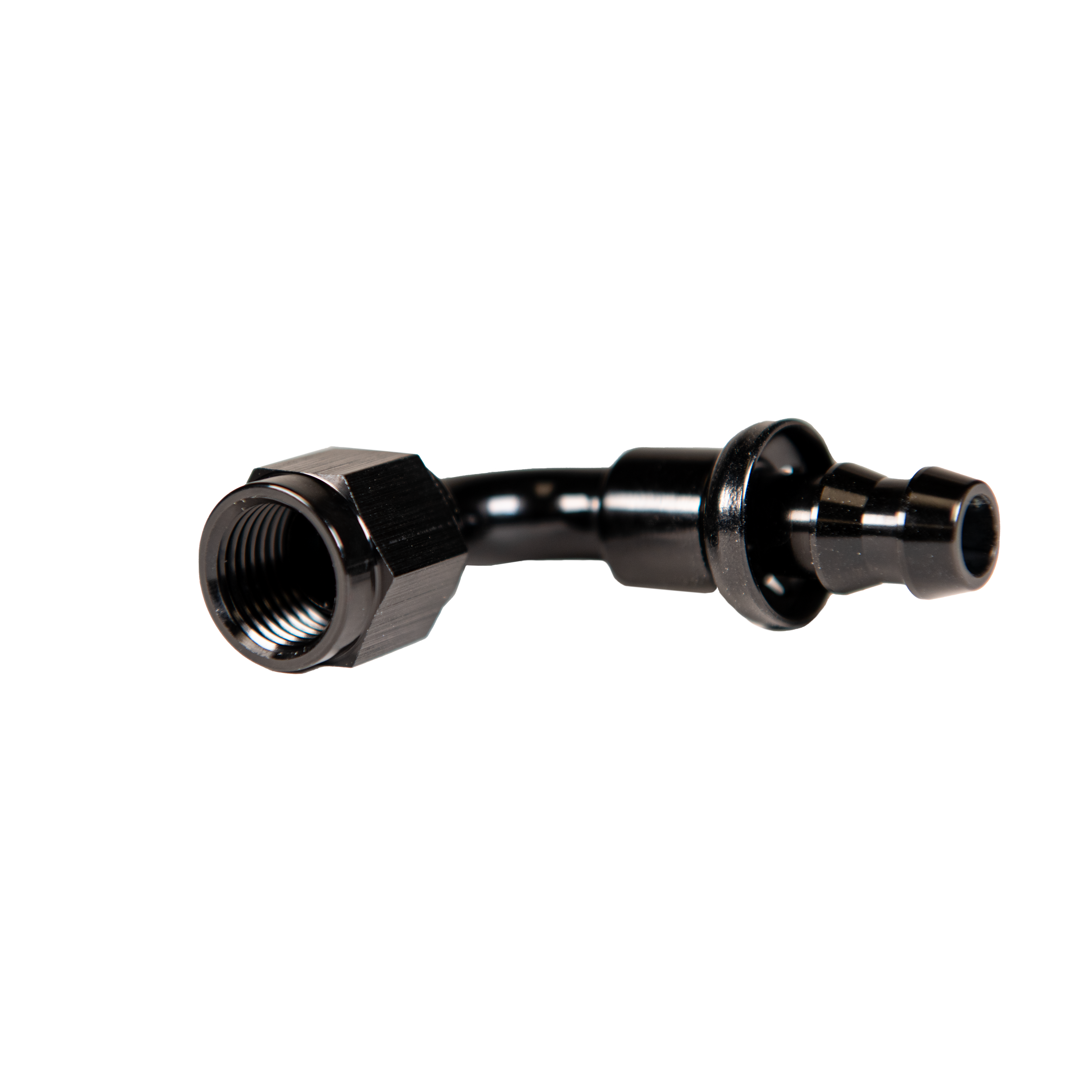 Universal 8" 90 Deg. To Hose Barb Black (FPE-PL-90-08)-Adapters-Fleece Performance-Dirty Diesel Customs