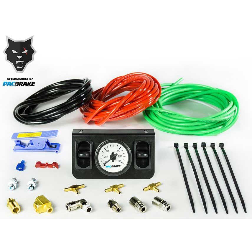 Universal Independent Paddle Valve In-Cab Control Kit w/ Mechanical Gauge (HP10124)-In-Cab Control Kit-PACBRAKE-HP10124-Dirty Diesel Customs