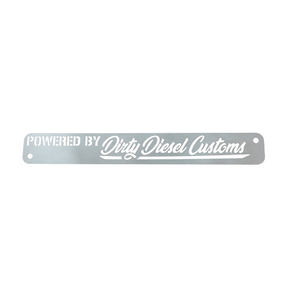 Universal Powered By Dirty Engine Placard-Placard-Dirty Diesel Customs-060-ENG-A010-Dirty Diesel Customs